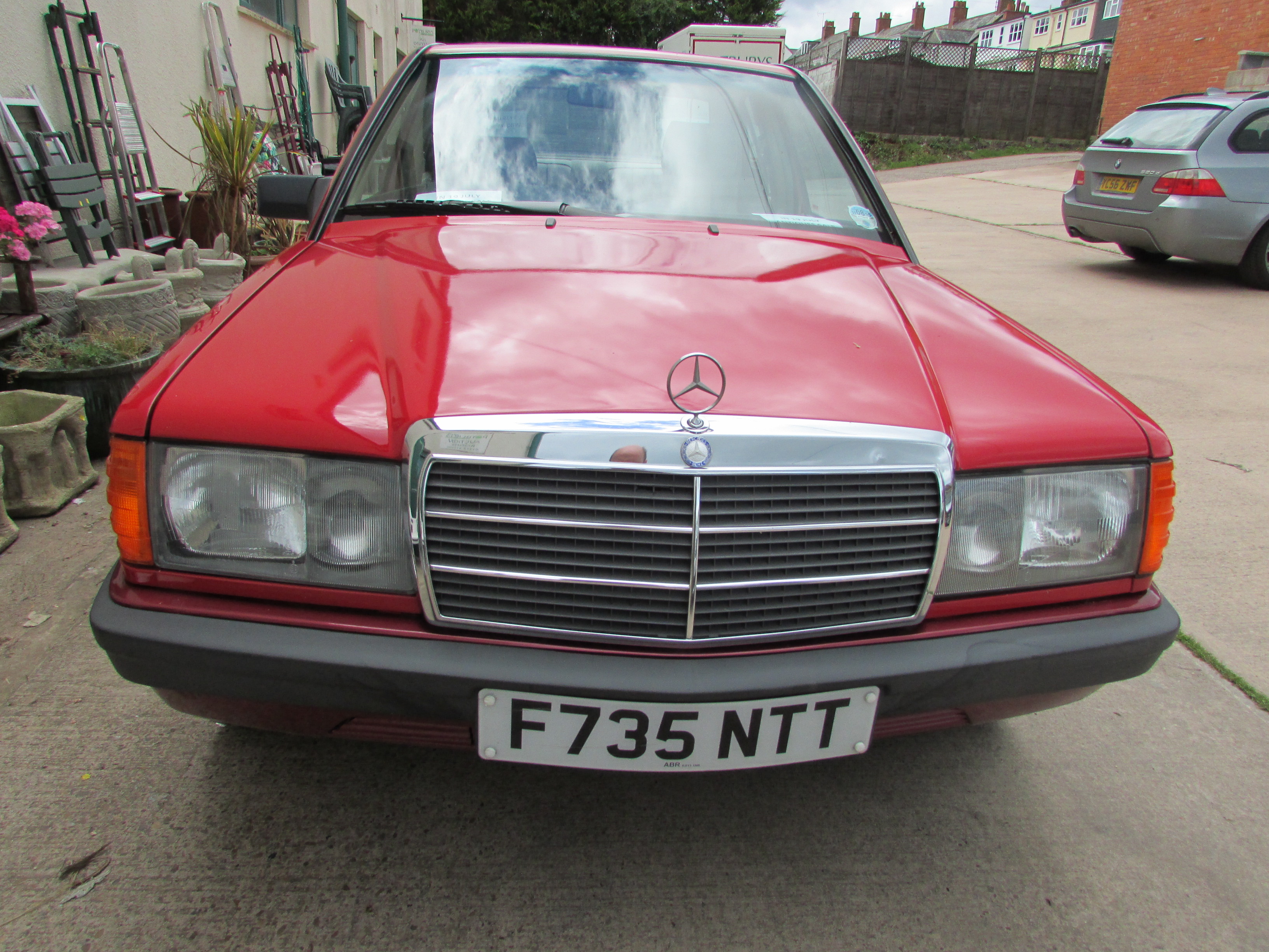 Red Mercedes 190E automatic four-door saloon, 1997 cc petrol engine, F735 NTT registered 06/09/89, - Image 4 of 12