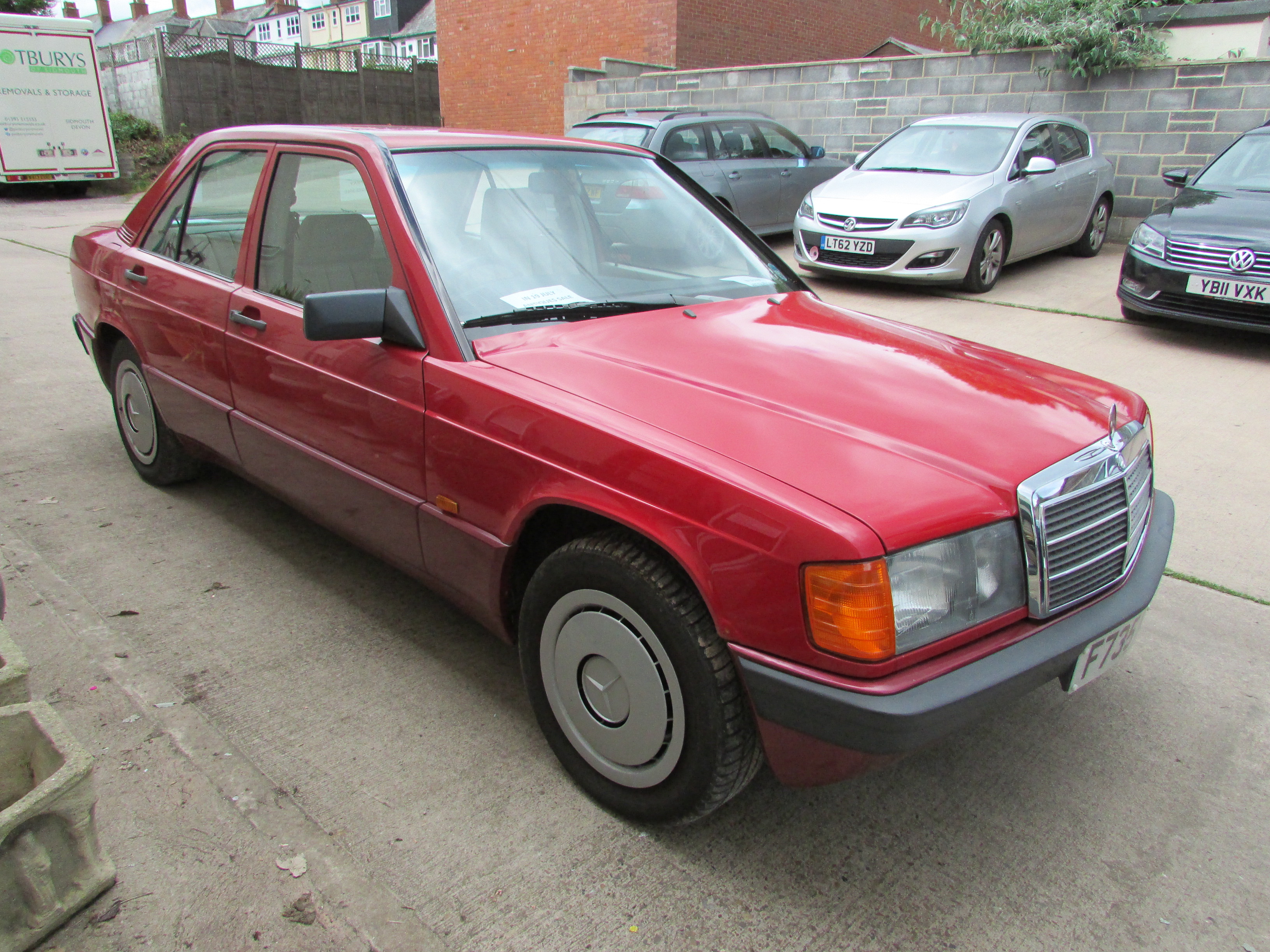 Red Mercedes 190E automatic four-door saloon, 1997 cc petrol engine, F735 NTT registered 06/09/89, - Image 2 of 12