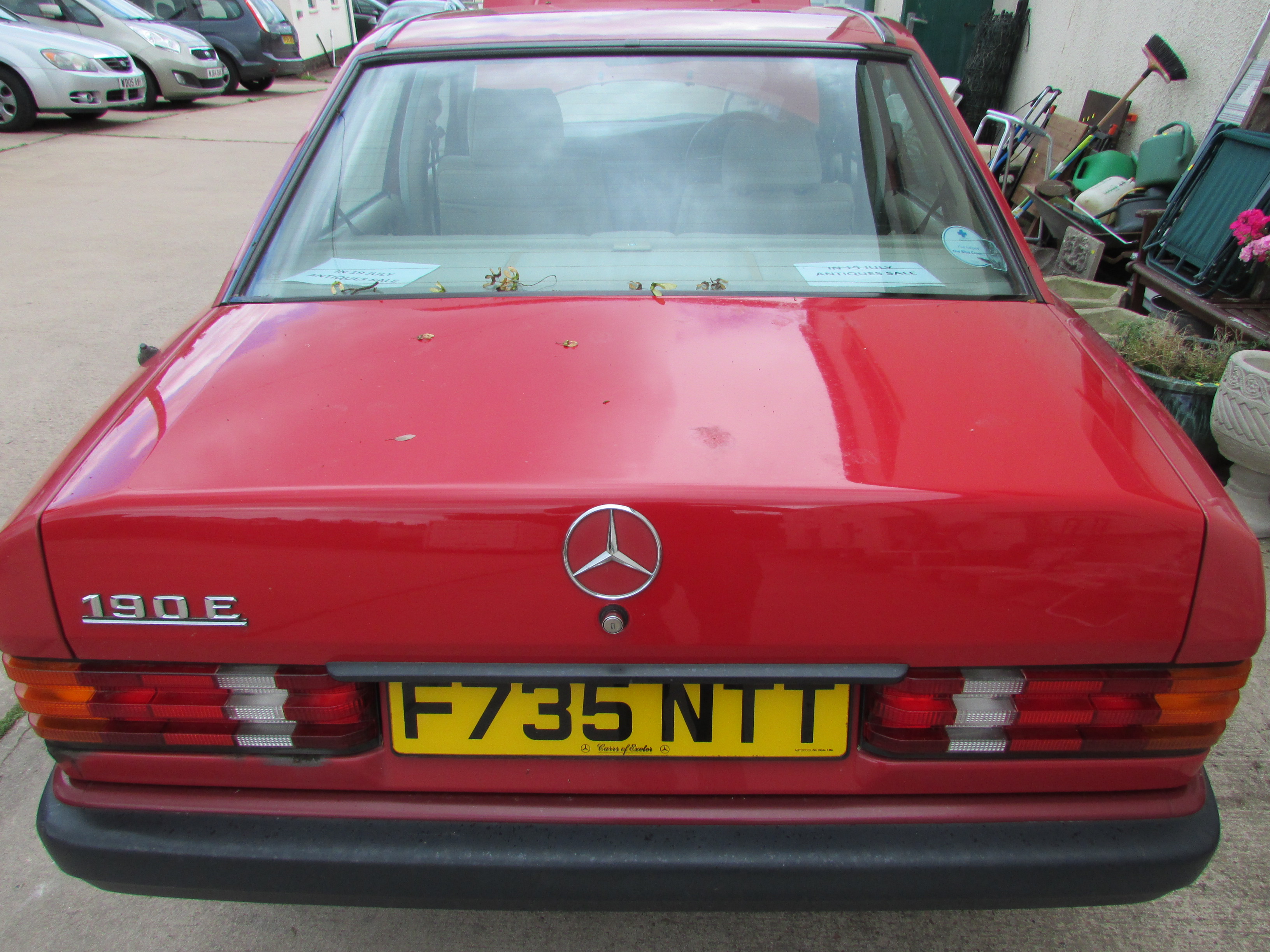 Red Mercedes 190E automatic four-door saloon, 1997 cc petrol engine, F735 NTT registered 06/09/89, - Image 6 of 12