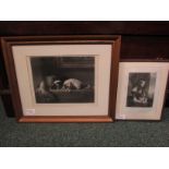 Two 19th century engravings - 'The Cavalier's Pets', J Outrim after Sir Edward Landseer (21cm x 26.