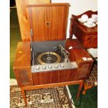 VINTAGE TEAK CASED 'HIS MASTERS VOICE' STEREOGRAM AND GARRARD TURNTABLE