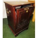 MAHOGANY COAL BOX WITH BRASS HANDLES