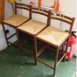 THREE ELM BREAKFAST BAR STOOLS WITH RATTAN SEATS