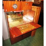 VINTAGE MAHOGANY VENEERED ILLUMINATED COCKTAIL CABINET