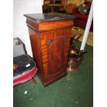 MAHOGANY POT CUPBOARD WITH BLACK SLATE TOP