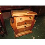 HARD WOOD OCCASIONAL TABLE WITH DRAWERS AND MAGAZINE RACK SIDES