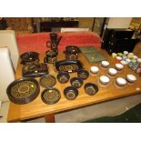 DENBY BROWN GROUND DINNER AND TEA SERVICE - LIDDED TUREENS, COFFEE POT AND BOWLS, TOGETHER WITH