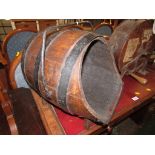 OAK BARREL CONVERTED INTO COAL SCUTTLE