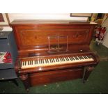 J & J HOPKINSON MAHOGANY CASED UPRIGHT PIANO (A/F)