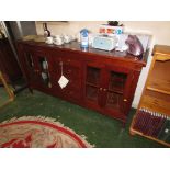 LAURA ASHLEY 'THE ARLINGTON COLLECTION' CHERRY WOOD VENEERED SIDEBOARD WITH FOUR CENTRAL DRAWERS AND