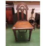 SMALL OAK CHURCH STYLE CHAIR