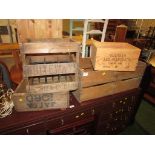 FOUR WOODEN BOXES INCLUDING WHITEWAYS CYDER CO. LTD. AND JAFFA ORANGES