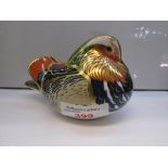 ROYAL CROWN DERBY BIRD WITH SILVER COLOURED STOPPER