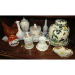 MASON'S IRONSTONE LIDDED GINGER JAR WITH MATCHING PLATE, CHICKEN EGG CROCK, ROYAL ALBERT 'OLD