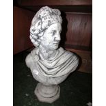 COMPOSITE STONE BUST OF CLASSICAL FIGURE