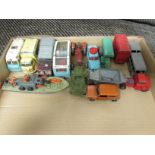 THIRTEEN PLAY WORN DINKY MODEL VEHICLES