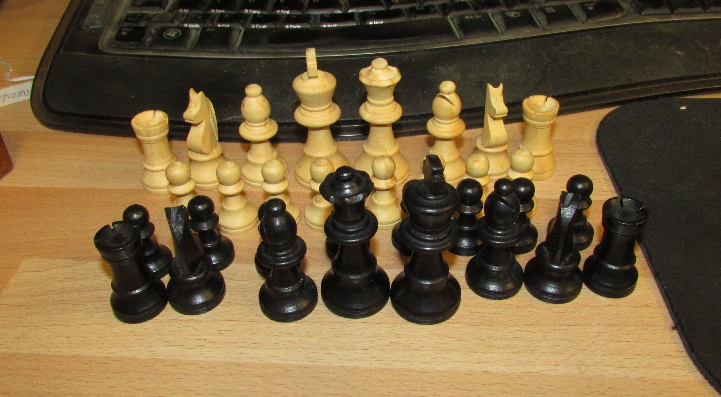 BOX OF DOMINOES, THREE BOXES OF CHESS PIECES, TWO CHEQUER BOARDS, ETC - Image 2 of 3
