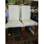 SET OF FOUR CALLIGARIS DINING CHAIRS UPHOLSTERED IN CREAM CANVAS