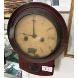 SMALL DISTRESSED WOODEN CASED PENDULUM WALL CLOCK