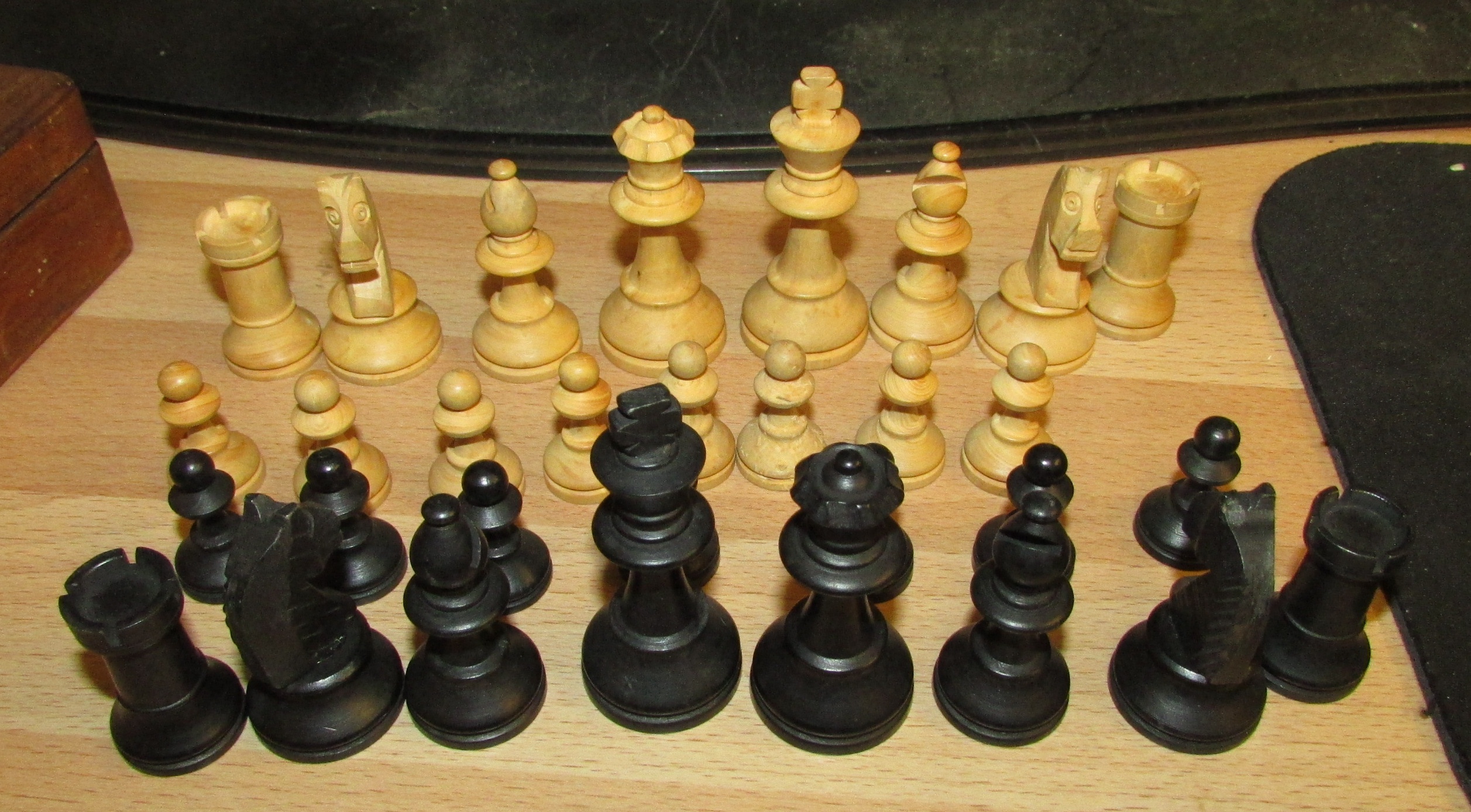 BOX OF DOMINOES, THREE BOXES OF CHESS PIECES, TWO CHEQUER BOARDS, ETC