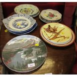 ROYAL DOULTON BOW VALLEY DISPLAY PLATE, WORCESTER PLATE WITH BIRD AND OTHER DECORATIVE PLATES