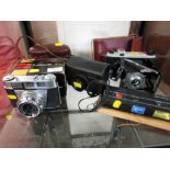 VINTAGE KODAK CAMERA WITH BOX AND CASE, KODAK STERLING TWO WITH CASE, INSTAMATIC CAMERA WITH CASE