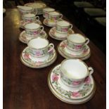 ROYAL WORCESTER 'ROYAL GARDEN' TEA SET INCLUDING SIDE PLATES, CUPS AND SAUCERS