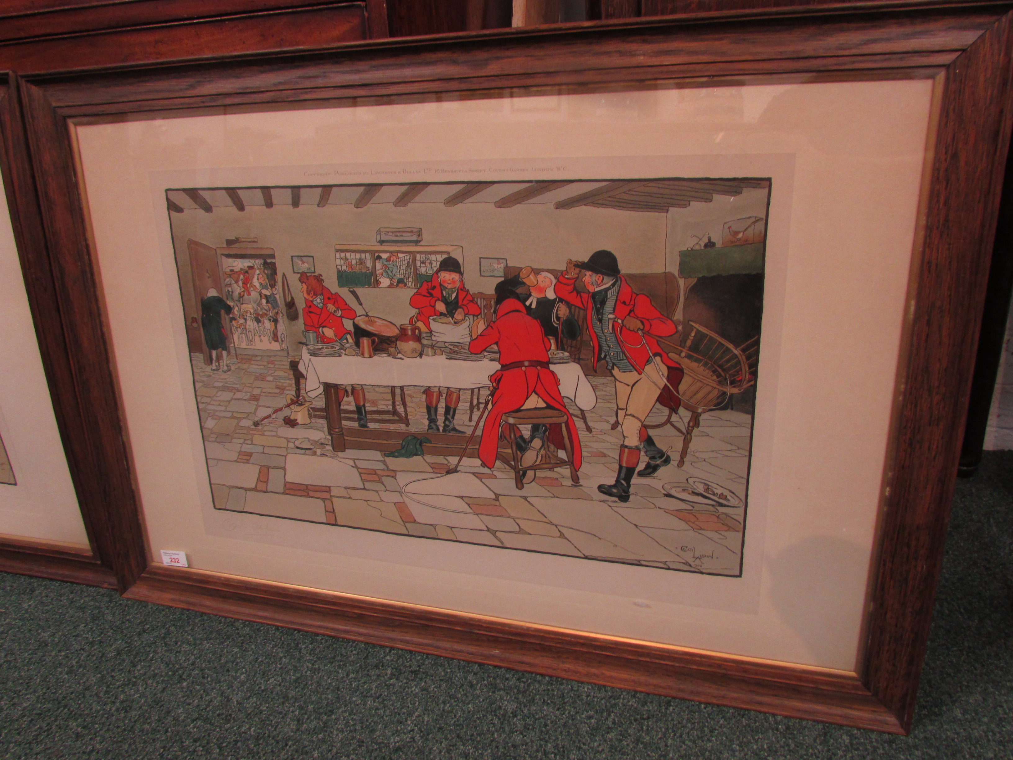 After Cecil Aldin (1870-1935) - two 'Fallowfield' colour prints - 'The Hunt Supper', signed and - Image 3 of 4