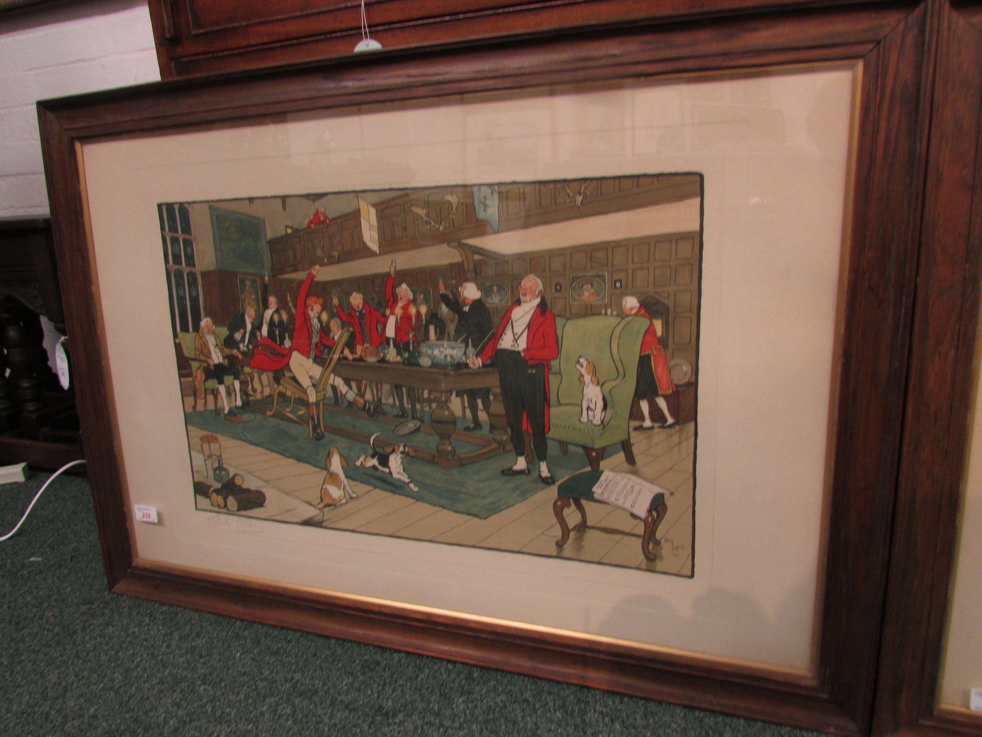 After Cecil Aldin (1870-1935) - two 'Fallowfield' colour prints - 'The Hunt Supper', signed and - Image 2 of 4