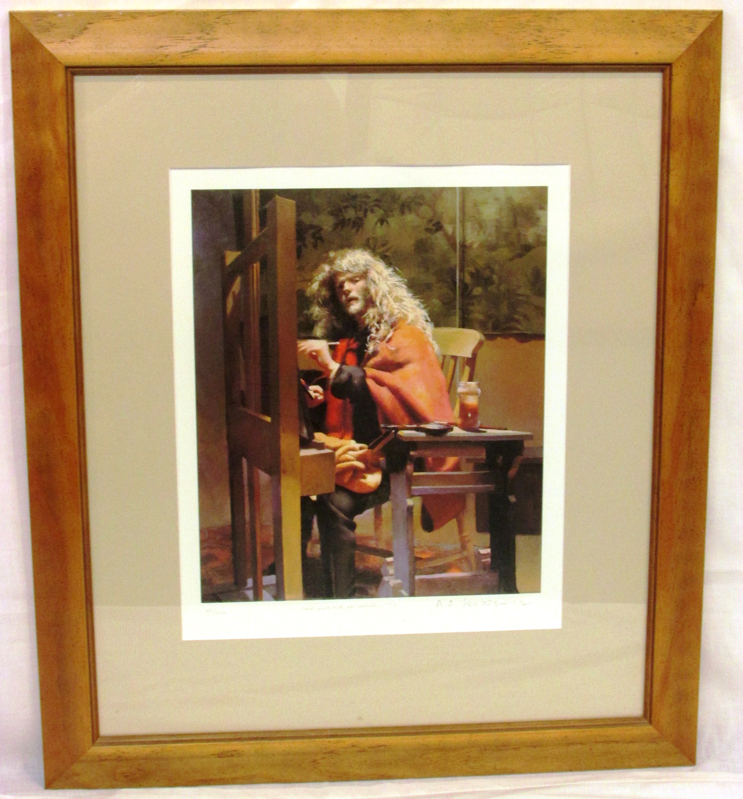After Robert Oscar Lenkiewicz (1941-2002) - 'Self-portrait at easel -1992', limited edition - Image 3 of 6