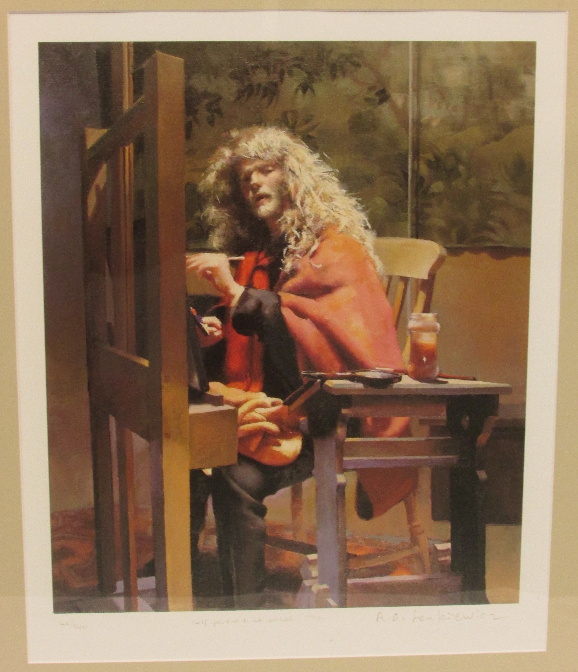 After Robert Oscar Lenkiewicz (1941-2002) - 'Self-portrait at easel -1992', limited edition - Image 2 of 6