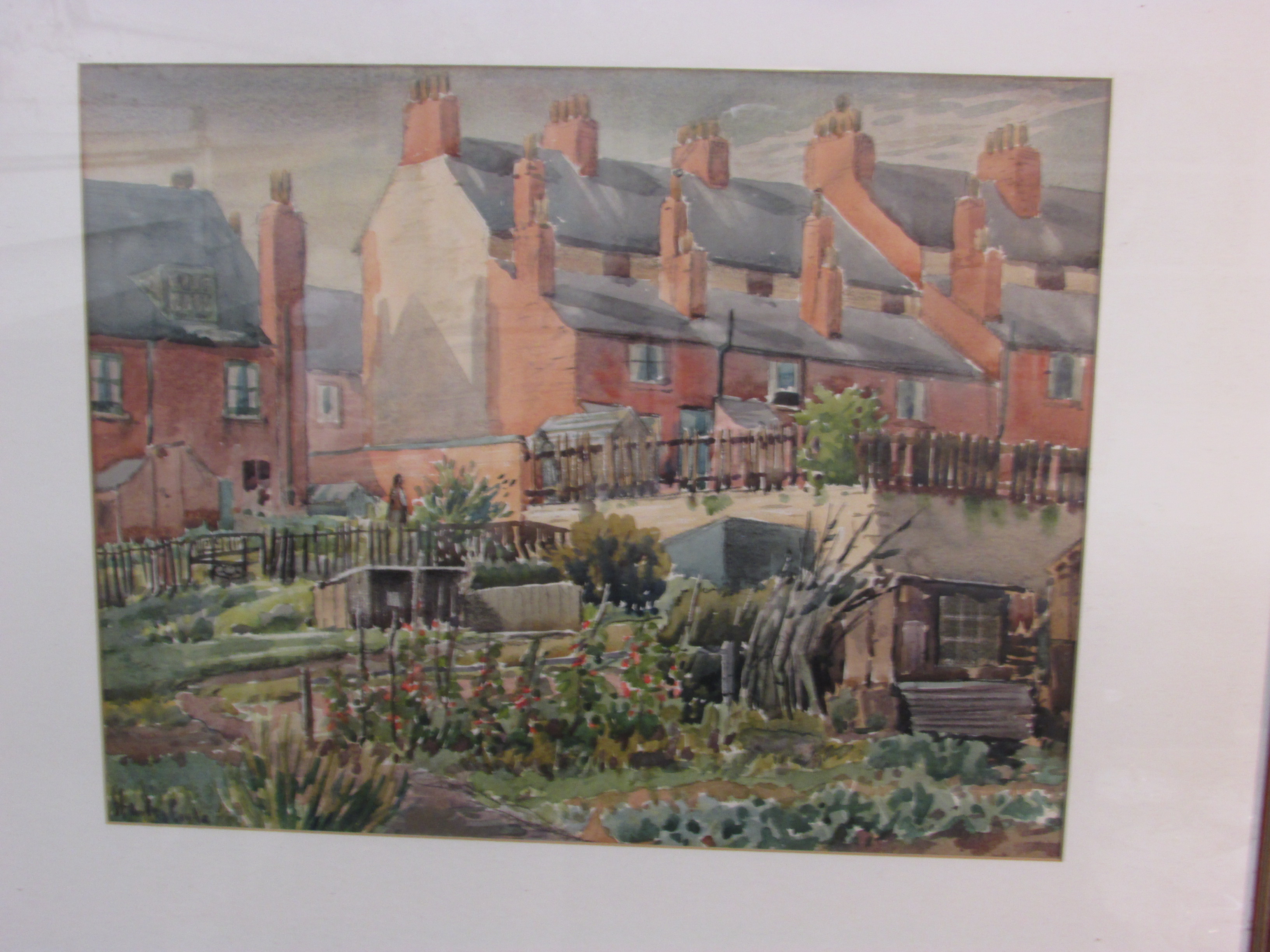 Stanley Cooke (1913-?) - Allotments Mansfield Notts, watercolour, signed lower left, (37cm x