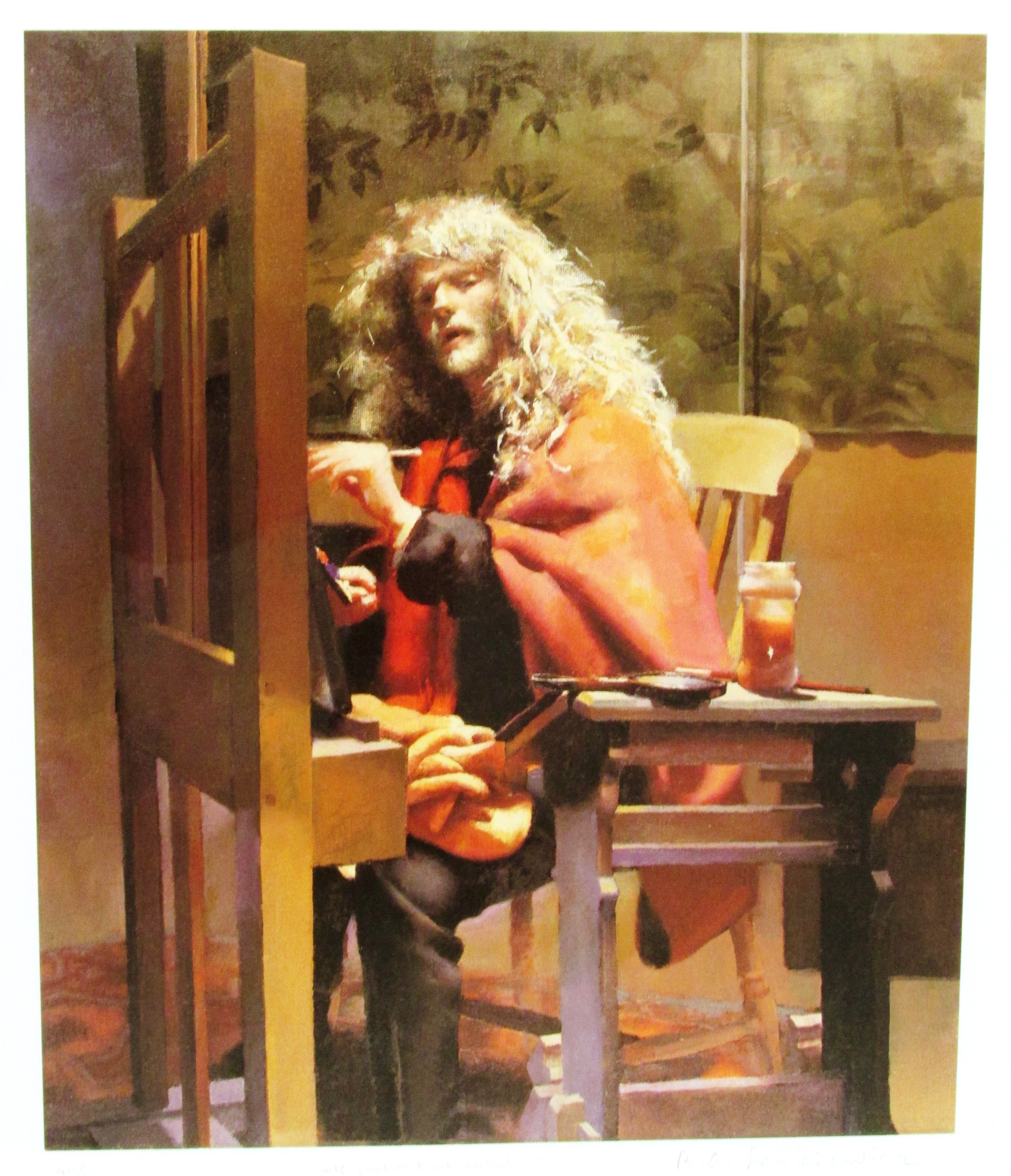 After Robert Oscar Lenkiewicz (1941-2002) - 'Self-portrait at easel -1992', limited edition