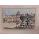 St Peter's Square, watercolour, signed Art(?) and dated 1961 lower left, (35cm x 53.5cm) F&G