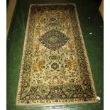 RECTANGULAR BEIGE GROUND PATTERNED FLOOR RUG