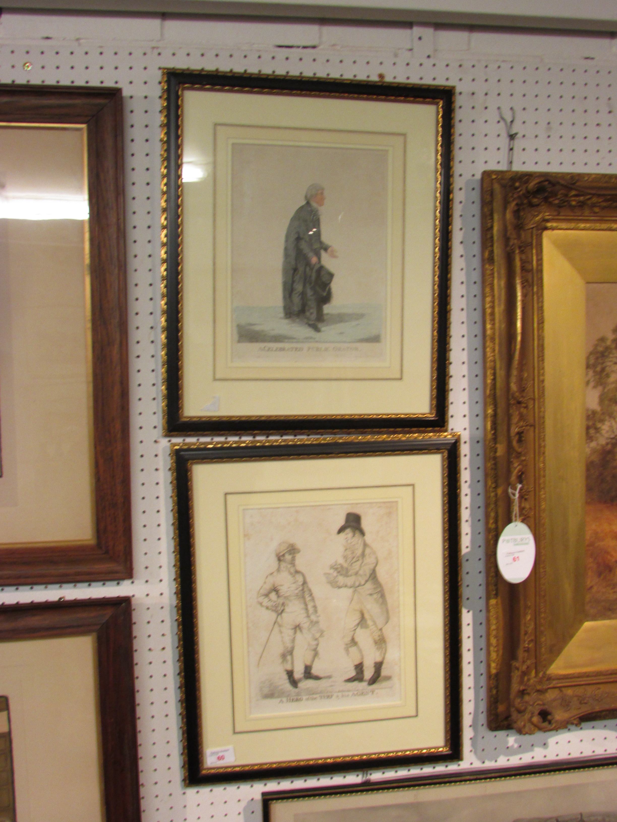 After Dighton - two etchings - 'A Celebrated Public Orator', tinted etching, 'Drawn Etch'd & Pubd by