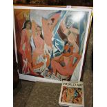 FRAMED PRINT POSTER AFTER PABLO PICASSO, TOGETHER WITH ACCOMPANYING ART BOOK