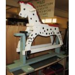 VINTAGE PAINTED WOODEN CHILD'S ROCKING HORSE