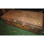 STEEL TRAVEL TRUNK WITH RAF RELATED WRITING