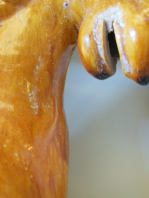 A glazed terra cotta figure of a horse. 40cm high - Image 2 of 2