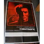 Double size quad poster TIGHTROPE. Clint Eastwood.