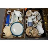 A mixed collection of items in include Wedgwood Blue pacific items, tea cards, tureens jugs etc.