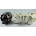 Large ceramic pig shaped money boxes  (3)