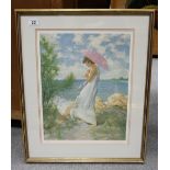 Al Buell, An Afternoon Breeze, a signed print in gilt frame,