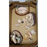 A collection of Border Fine Arts resin pigs some on wooden bases (11)