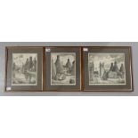 3 Framed limited edition Hager signed prints, Potbank Yard,