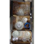 A collection of pressed glass items to i