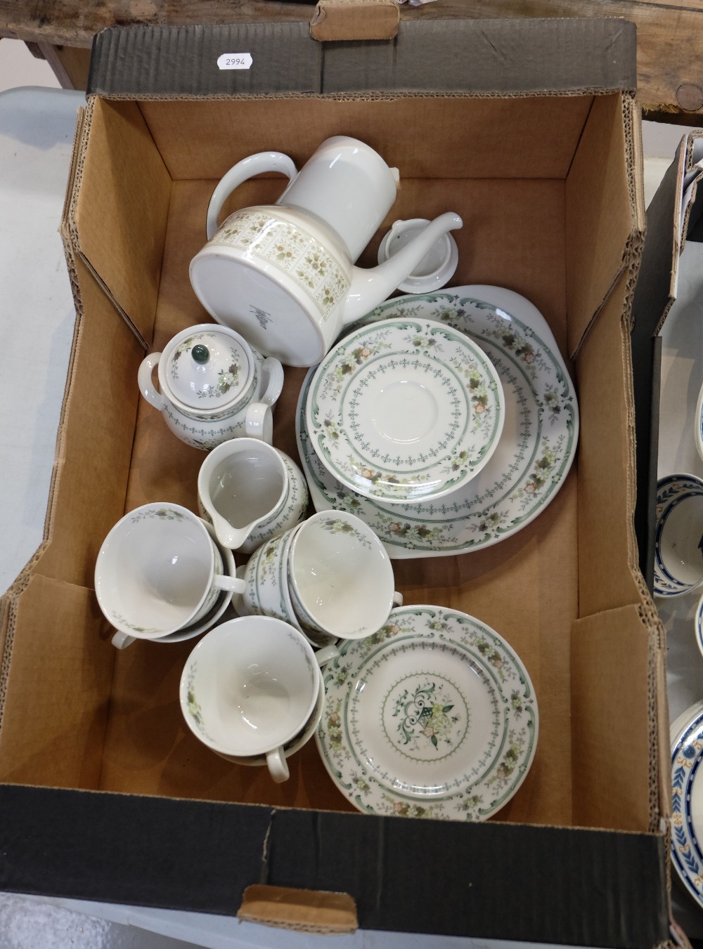 A collection of provincial teaware to include cups, saucers, side plates, sandwich plates,