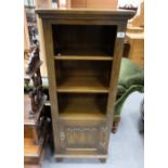 Oak old charm small bookcase with door to base