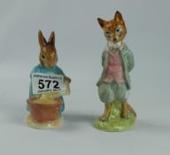Beswick Beatrix Potter figures Cicily Parsley and Foxy Whiskered Gentleman both restored and BP2
